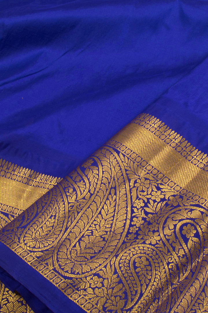 5 to 9 Year Size Pure Zari Kanjivaram Silk Pattu Pavadai Material 10058078