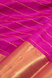 5 to 9 Year Size Pure Zari Kanjivaram Silk Pattu Pavadai Material 10058082