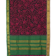 Pen Kalamkari Pure Zari Korvai Kanjivaram Silk Saree 10055625