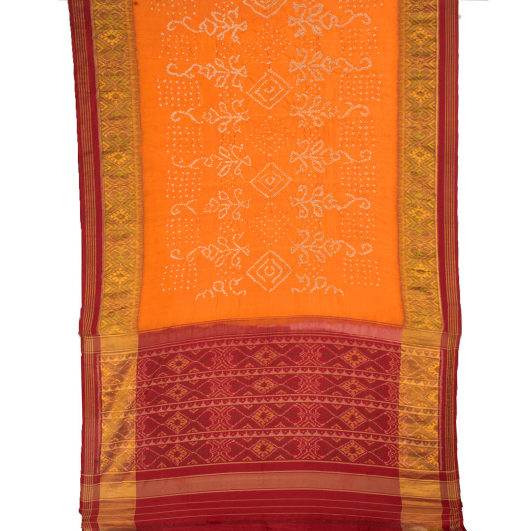 Kanjivaram Pure Zari Bandhani Ikat Silk Saree 10056407