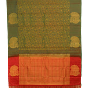 Crocodile Green Pure Zari Nakashi Kanjivaram Silk Saree 10057032