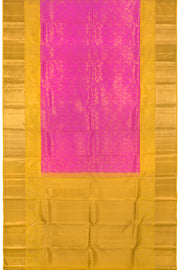 Barbie Pink Pure Zari Bridal Korvai Kanjivaram Silk Saree 10058719