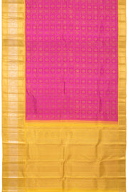 Rani Pink Pure Zari Bridal Korvai Kanjivaram Silk Saree 10058740