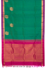 Forest Green Pure Zari Jacquard Kanjivaram Silk Saree 10059189
