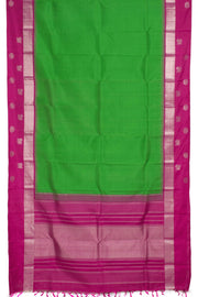 Parrot Green Pure Zari Korvai Kanjivaram Silk Saree 10059190
