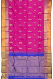 Hot Pink Pure Zari Kanjivaram Silk Saree 10059191
