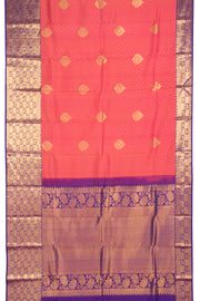 Scarlet Red Pure Zari Kanjivaram Silk Saree 10059198