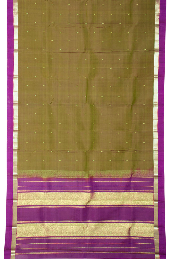 Olive Green Handloom Kanjivaram Silk Saree 10060025