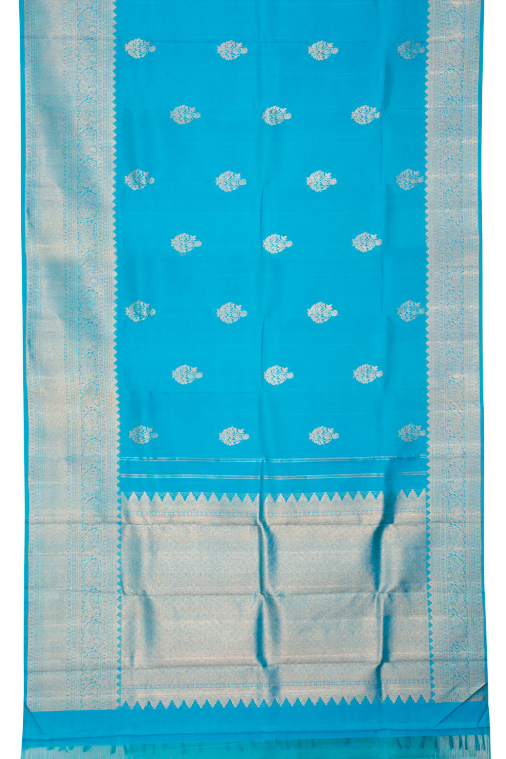 Capri Blue Pure Zari Kanjivaram Silk Saree 10060052