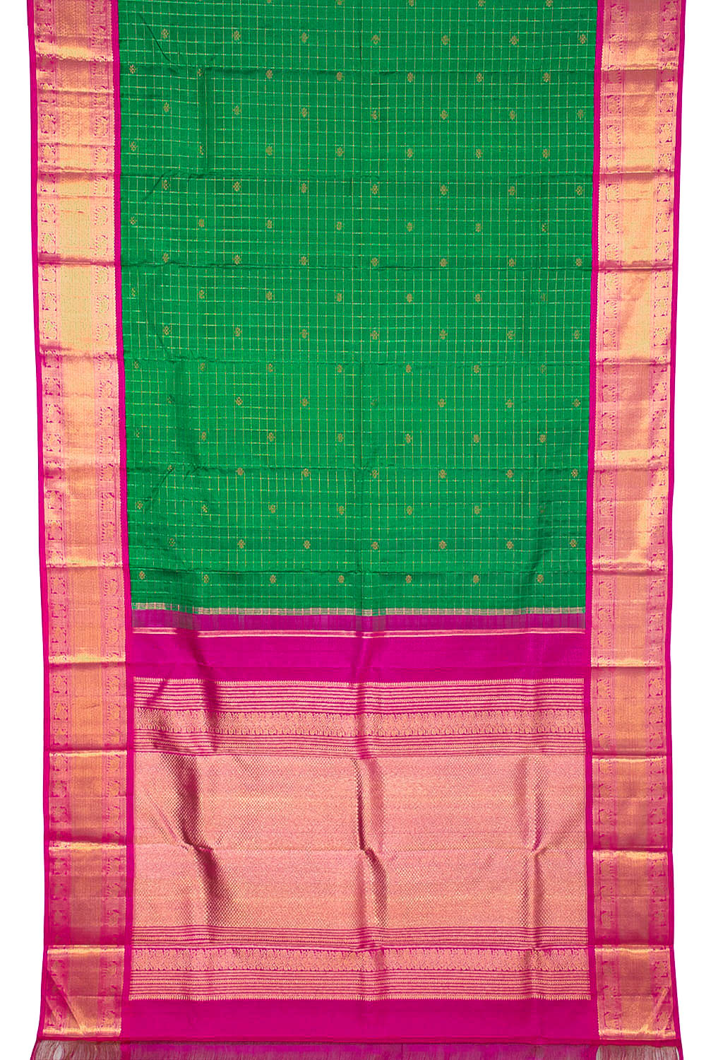 Green Pure Zari Korvai Kanjivaram Silk Saree 10060059