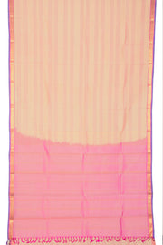 Pastel Cream Handloom Pure Zari Kanjivaram Silk Saree 10060061