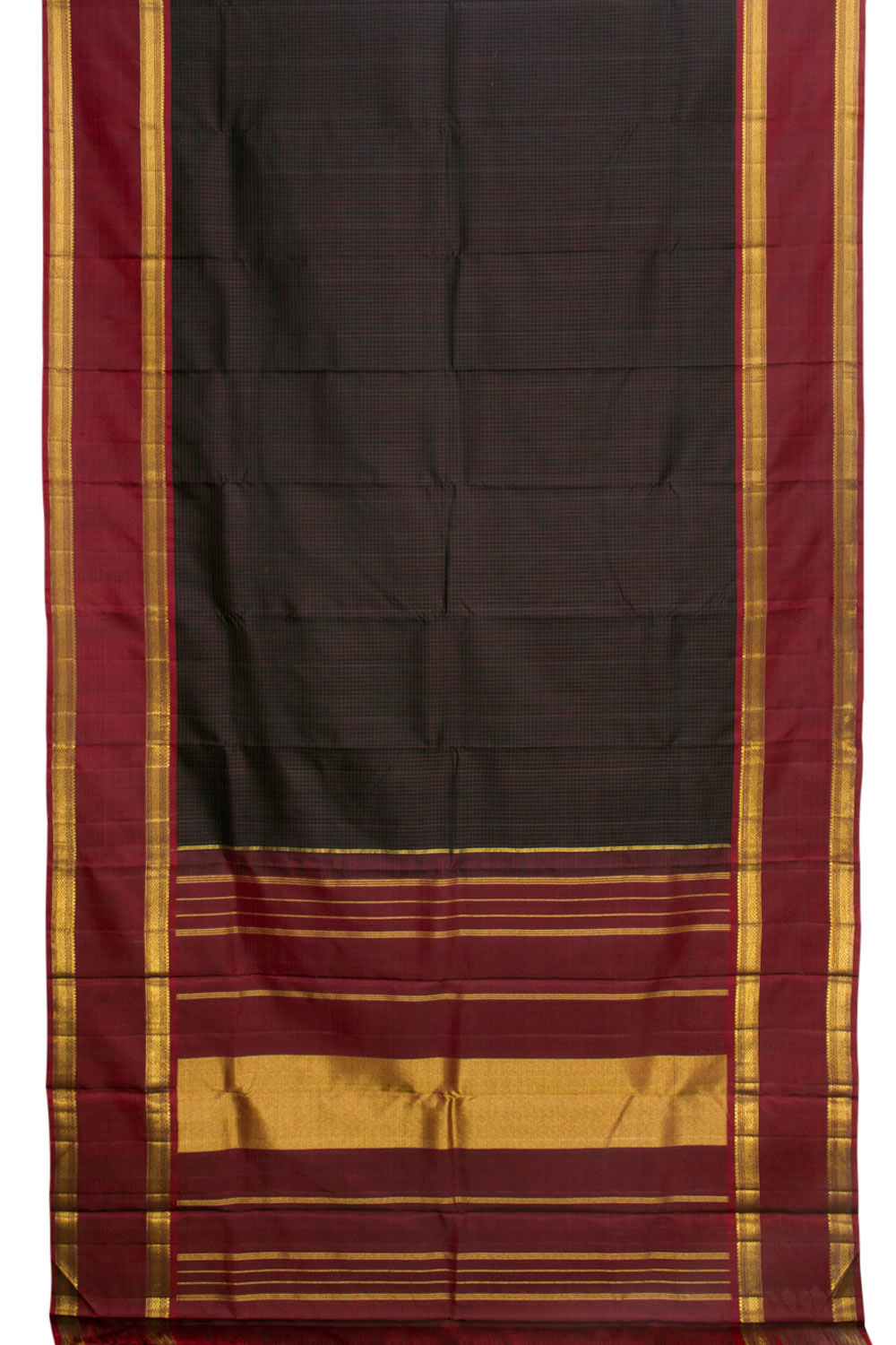 Black Pure Zari Kanjivaram Silk Saree 10061459