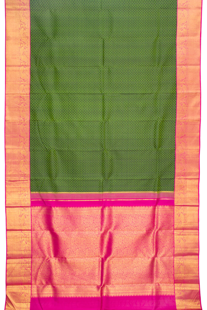 Green Pure Zari  Korvai Jacquard Kanjivaram Silk Saree 10061512