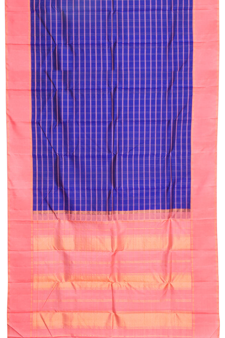 Navy Blue Pure Zari Korvai Kanjivaram Silk Saree 10061516