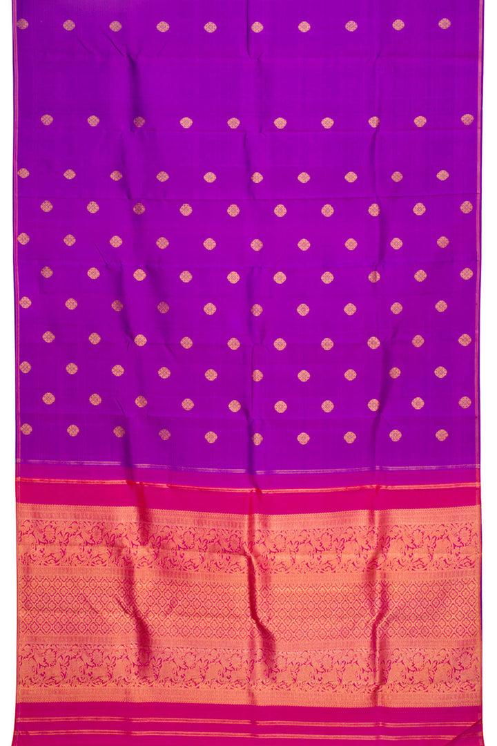 Violet Pure Zari  Borderless Kanjivaram Silk Saree 10061519
