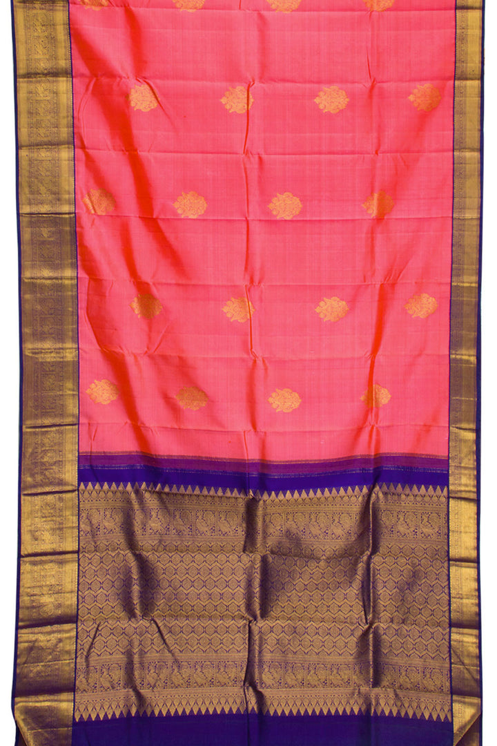 Pink Pure Zari Korvai Kanjivaram Silk Saree 10061524