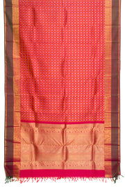 Tomato Red Pure Zari Kanjivaram Silk Saree 10061537