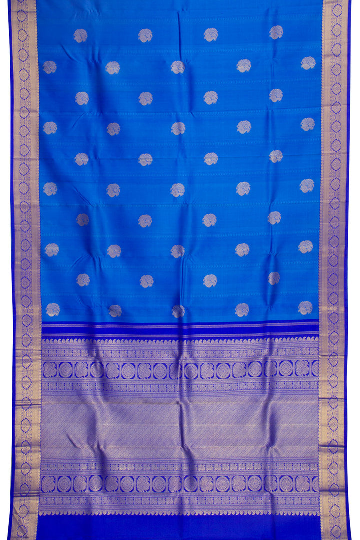 Ink Blue Pure Zari Jacquard  Kanjivaram Silk Saree 10061580