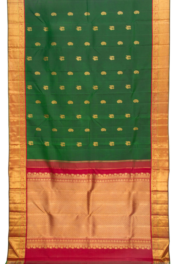 Green Pure Zari Korvai Kanjivaram Silk Saree 10061587