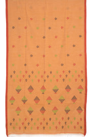 Apricot Orange Bengal Cotton Saree 10059313