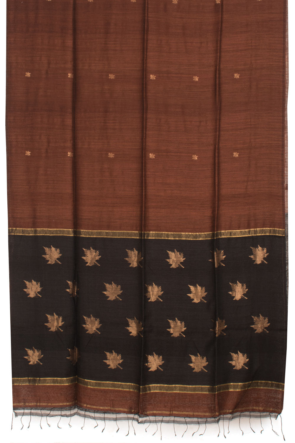 Chocolate Brown Bengal Matka Silk Saree 10059319