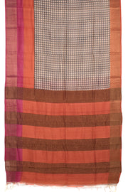 Hand Block Printed Tussar Silk Saree 10059323