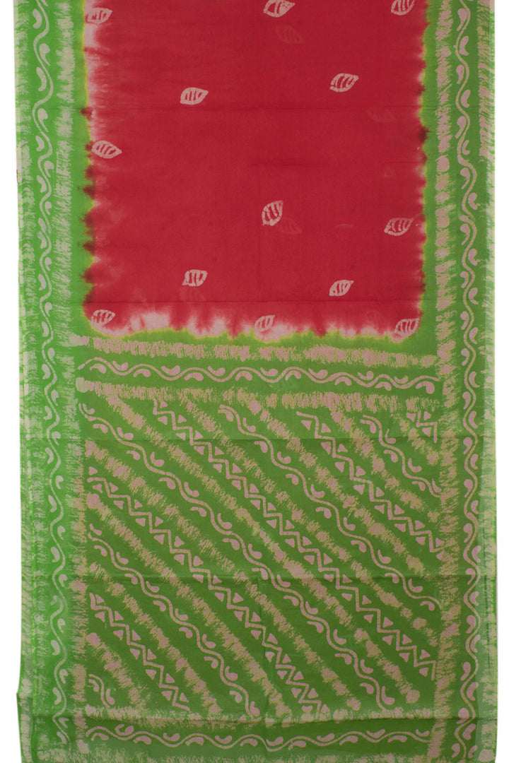 Batik Printed Cotton Saree 10058008