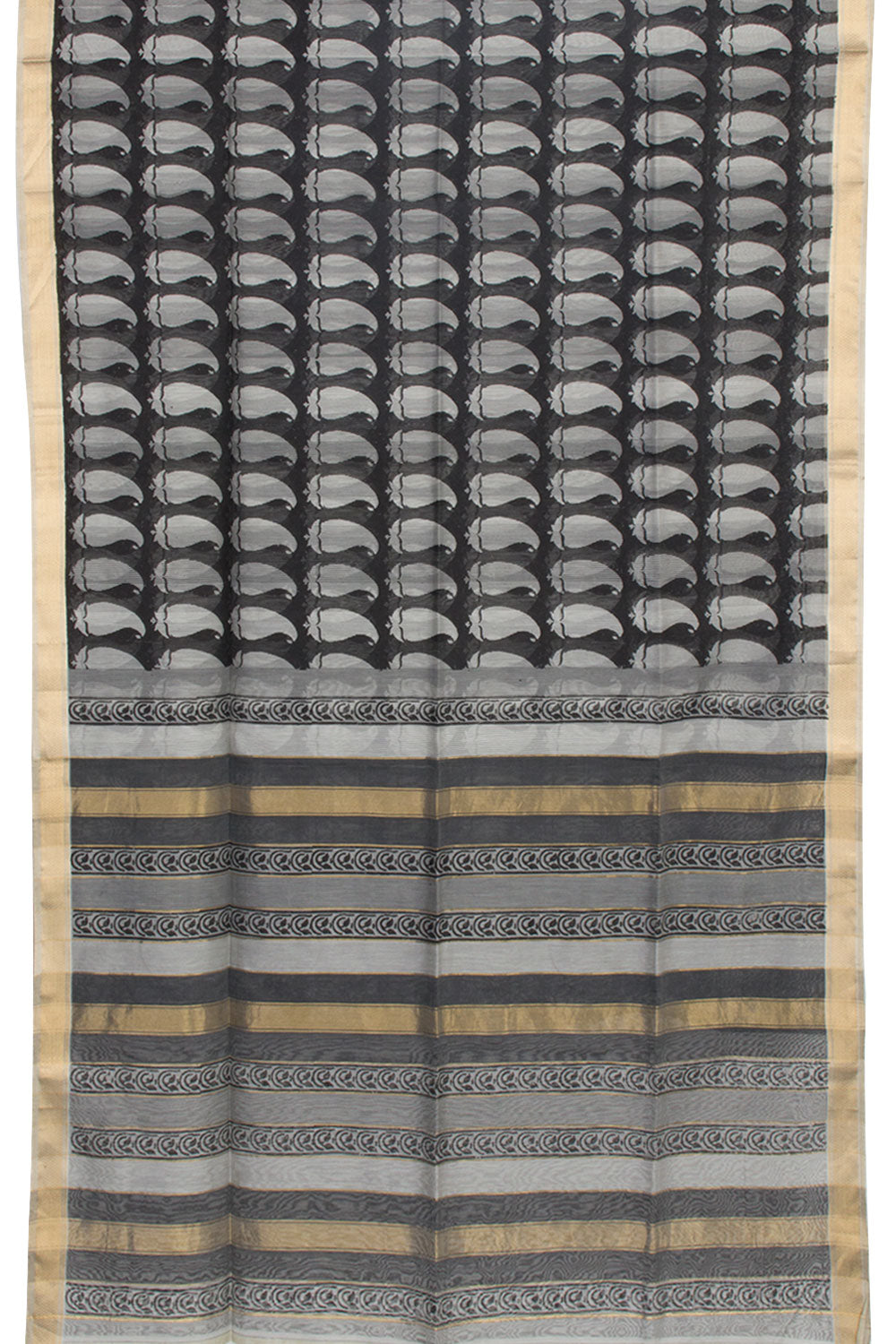 Hand Block Printed Maheshwari Silk Cotton Saree 10061018