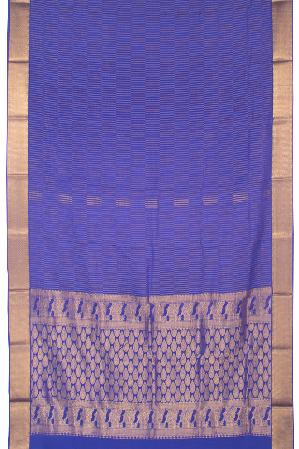 Admiral Blue Mysore Crepe Silk Saree 10059449