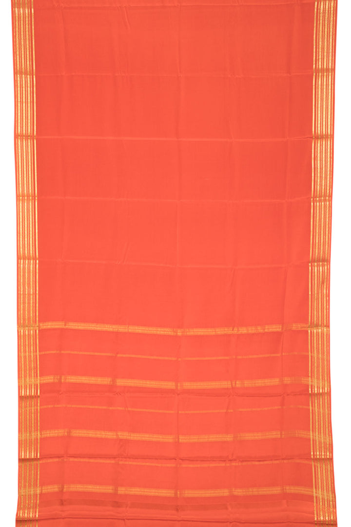 Orange Mysore Crepe Silk Saree 10060243