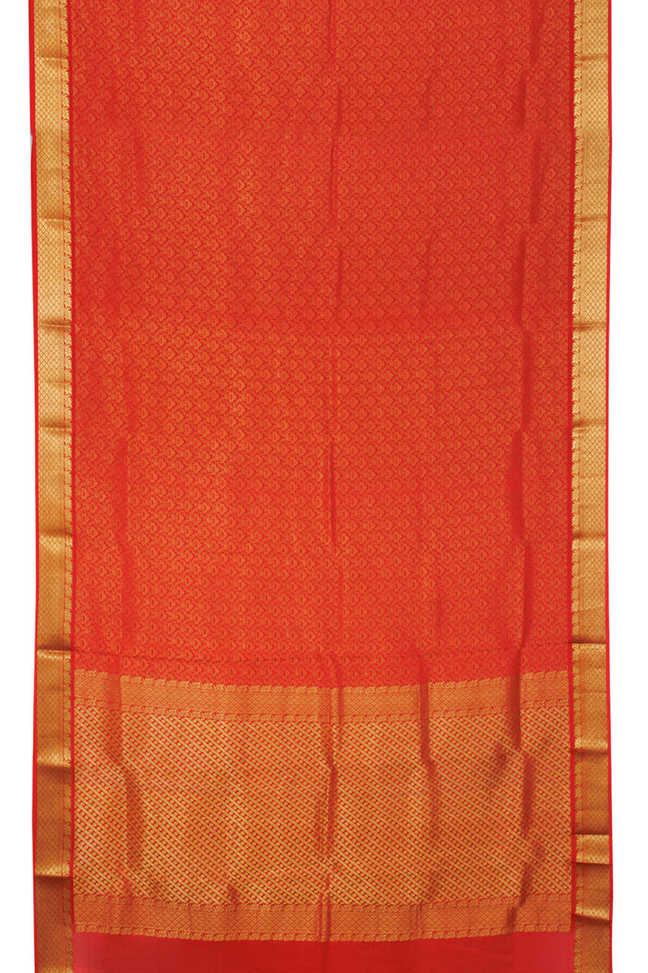 Red Mysore Crepe Silk Saree 10060491
