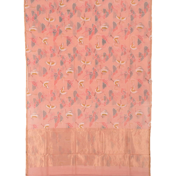 Printed Handloom Chanderi Silk Cotton Saree 10054815