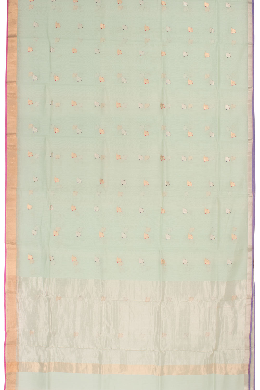 Pastel Aqual Green Handloom Chanderi Silk Cotton Saree 10059683