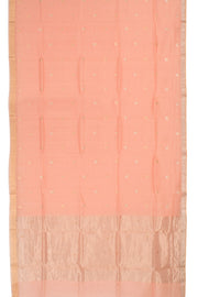 Pastel Peach Handloom Chanderi Silk Cotton Saree 10059684