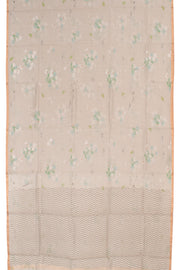 Light Taupe Printed Chanderi Silk Cotton Saree 10059688