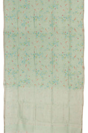 Pastel Green Printed Chanderi Silk Cotton Saree 10059689