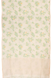 Cream Handloom Chanderi Silk Cotton Saree 10059693