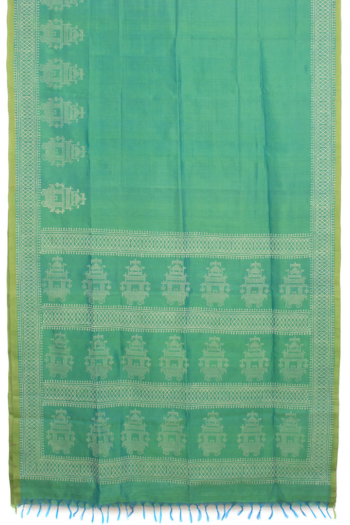 Hand Block Printed Silk Cotton Saree 10058539