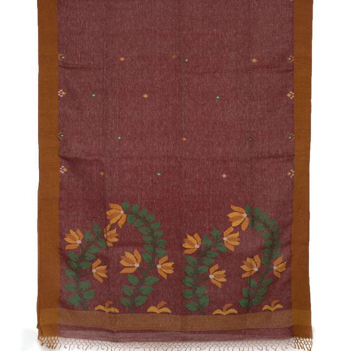 Handloom Bengal Jamdani Linen Saree 10055198