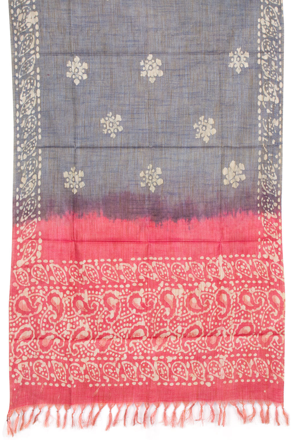 Pink Batik Printed Linen Cotton Salwar Suit Material 10061926
