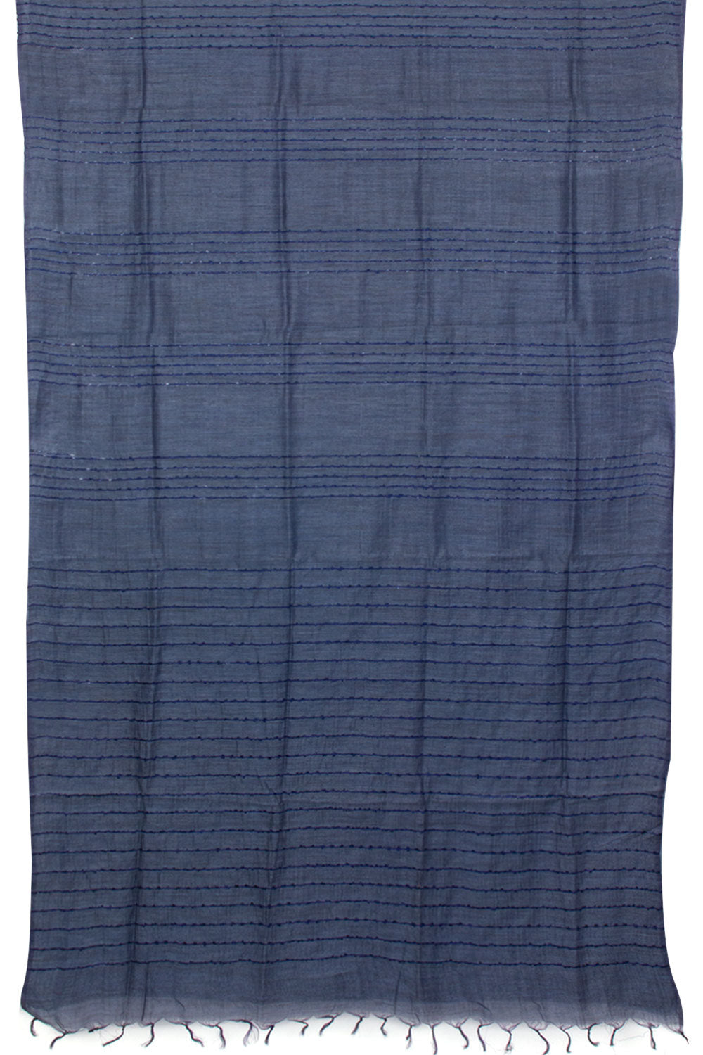 Glaucous Blue Handloom Bamboo Silk Saree 10061919