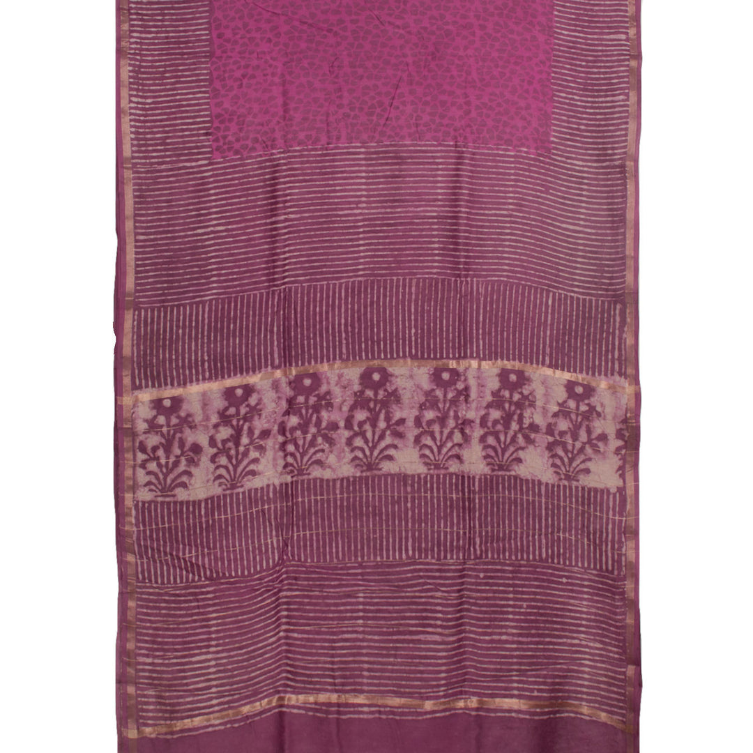 Dabu Printed Chanderi Silk Cotton Saree 10055978