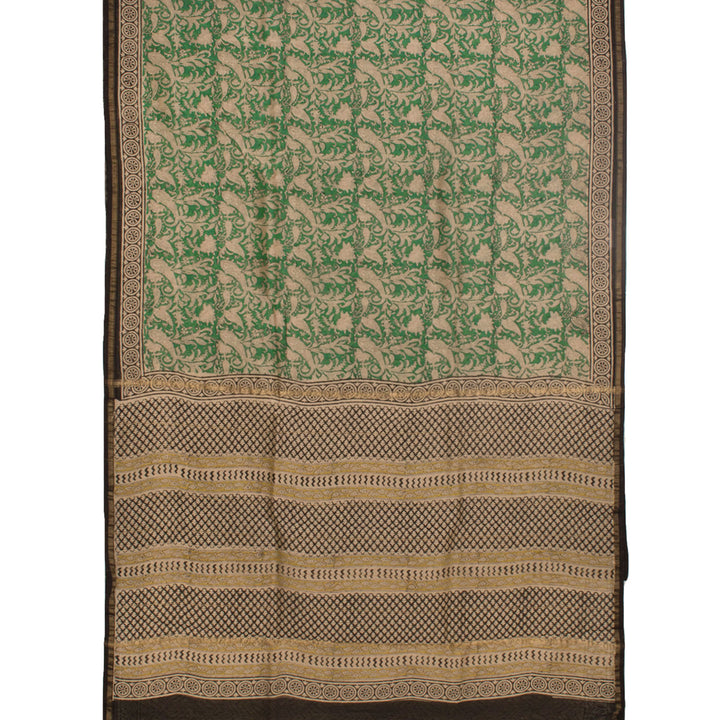 Hand Block Printed Chanderi Silk Cotton Saree 10055990