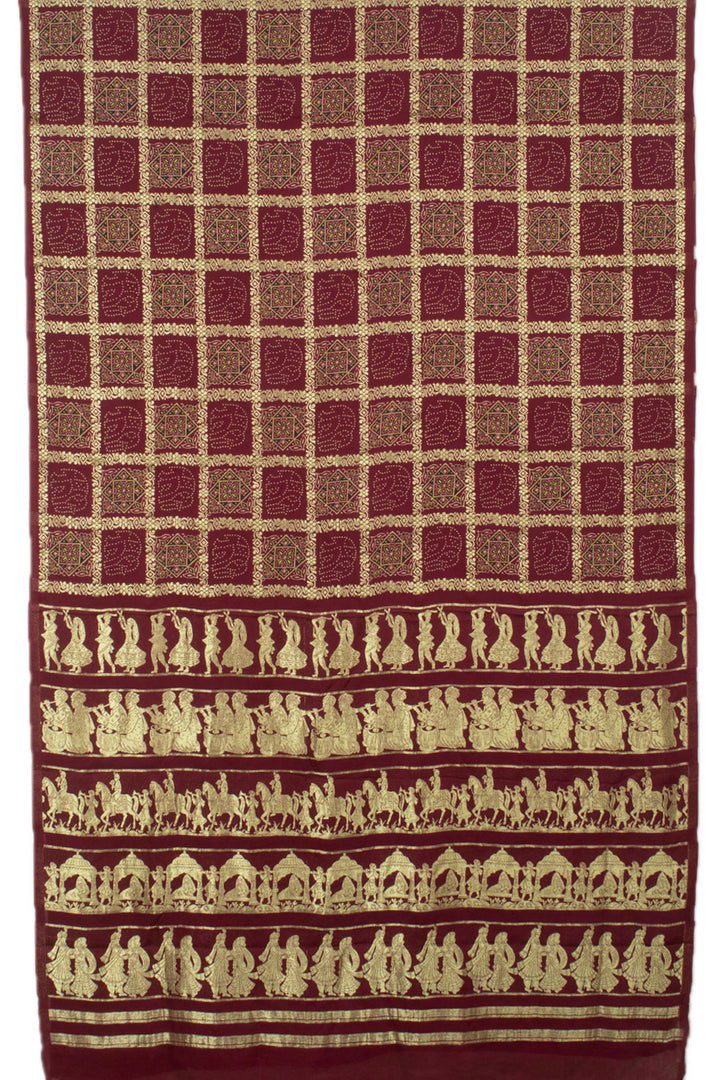 Ajrakh Printed Gharchola Modal Silk Saree 10058038