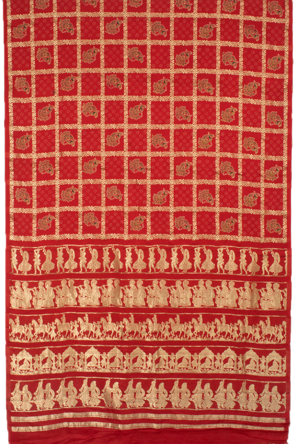 Ajrakh Printed Gharchola Modal Silk Saree 10058042