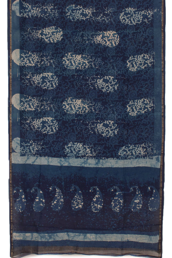 Dabu Printed Chanderi Silk Cotton Saree 10058163