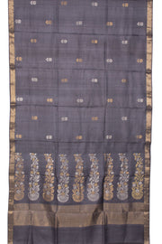 Grey Chhattisgarh Tussar Silk Saree 10059716