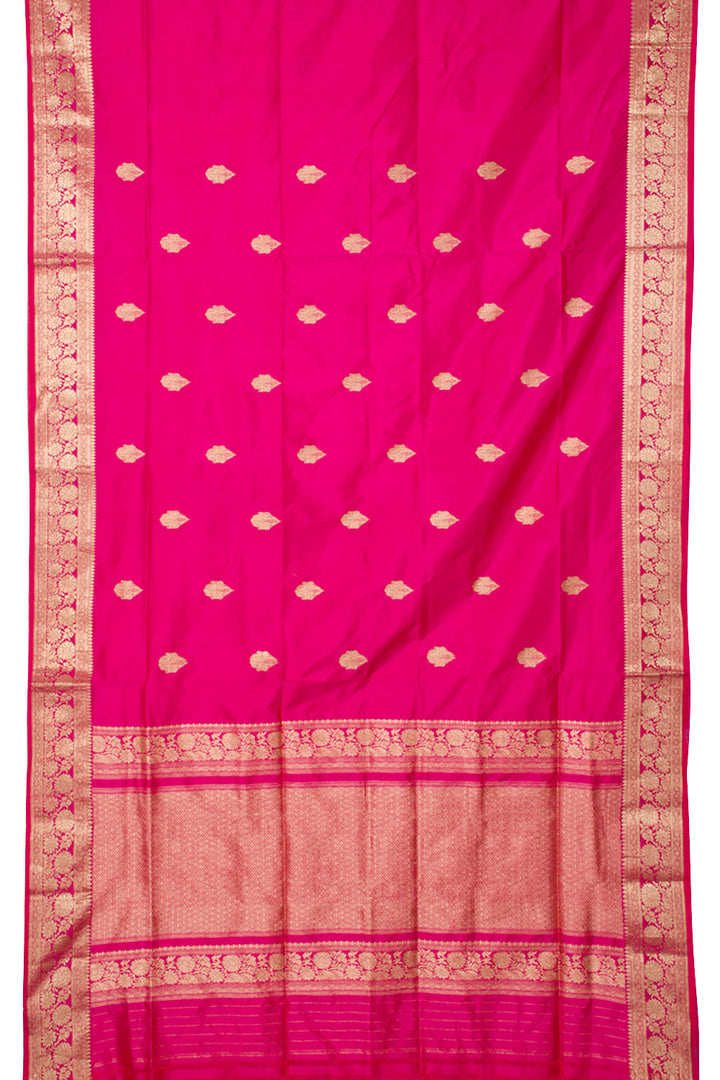 Rani Pink Handloom Banarasi Katrua Silk Saree 10061272