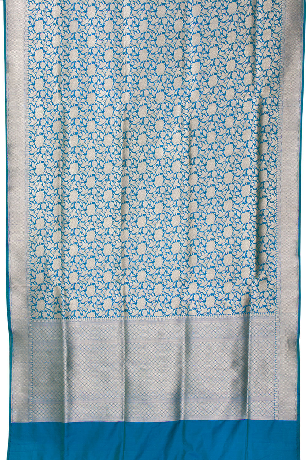 Blue Handloom Banarasi Katan Silk Saree 10061279