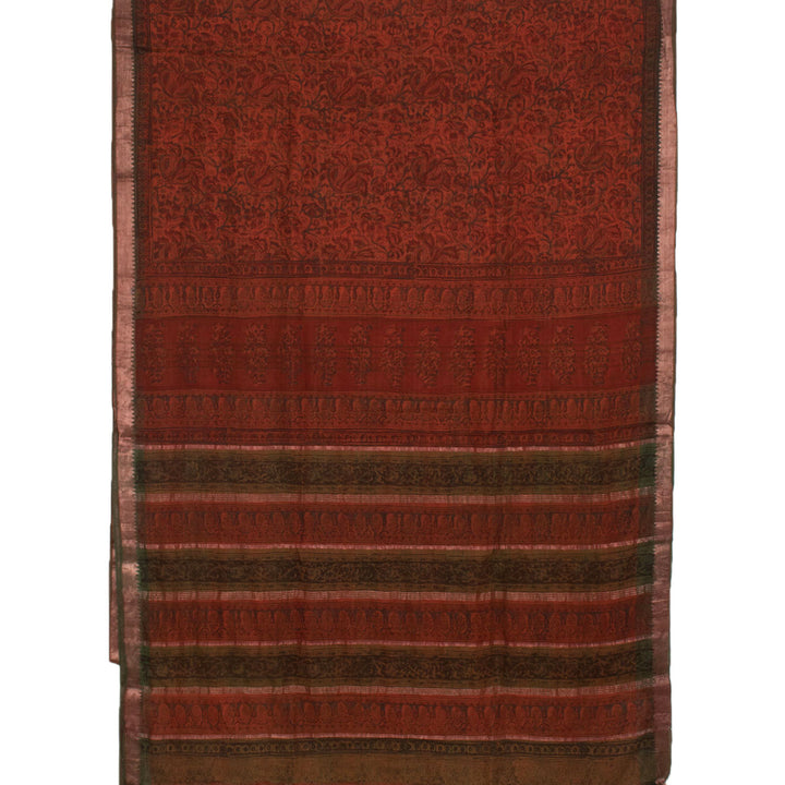 Ajrakh Printed Silk Cotton Saree 10055556